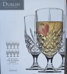 Godinger Dublin Iced beverage Glasses, 16 Oz Goblets Set Of 8