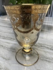 Interglass Italy Crystal Wine Glass 24 Gold Trim