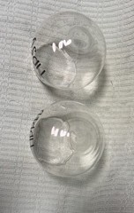 Set of 2 Clear Stemless Wine Glasses Cow Pattern «Tipsy» & «Tipped»