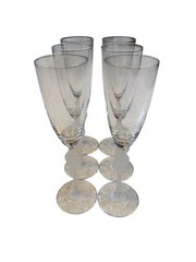 OSCAR DE LA RENTA CRYSTAL WEDDING BAND CHAMPAGNE FLUTES RARE SET OF 6 GLASSES
