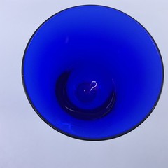 Seneca Crystal Frosted and Regal Blue Bashful Nude Stem Cocktail / Wine