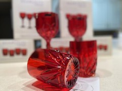 Brookside Red Double Old Fashioned Cup Set Of 4 MSRP $125 Made In Germany NIB