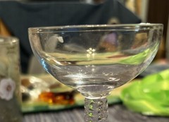 Pair of Unique Vintage Cut Cordial Stemware, 4 1/2 In Tall, 3 In Diameter