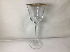 QQ96 Vintage Mikasa Set of 11 Gilded Edge Crystal Goblet Hand Blown Wine Glass
