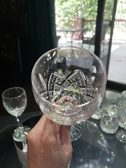 (3) Wine Glasses 6-7/8″ Goblets, Cut Clear Crystal Edinburgh Montrose Signed