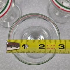 Libbey Goblet Wine Glass Mexican Flag Colors 8 oz Set of 3 Glasses Striped
