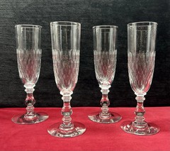 Baccarat 4 Tall Fluted Glasses Sektgläser Flutes A Champagne Crystal Size 6406