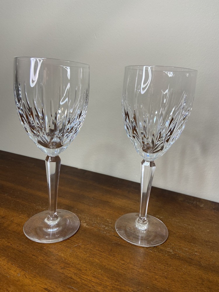 LENOX CLARITY CRYSTAL 7″ WINE GLASSES x 2 Blown Glass Discontinued 2007