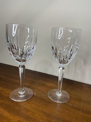 LENOX CLARITY CRYSTAL 7″ WINE GLASSES x 2 Blown Glass Discontinued 2007