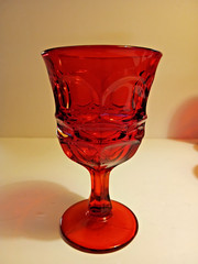 Set Of 7 Vintage Fostoria Argus Ruby Red Stemmed Water Goblets 6 1/4″