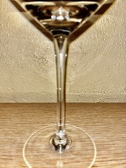 MCM glass Martini Glasses W/ Silver Rings