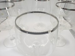 Vintage Schott-Zwiesel Europe Platinum Glasses With Silvet Trim. Set Of 6
