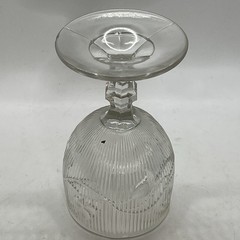 Antique EAPG Bellflower Flint Glass Single Vine Fine Rib Water Goblet