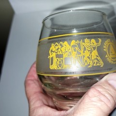 2 Aqua Aesque Praestant Roly Poly glasses good, used condition unique design