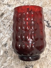 Vintage Anchor Hocking Drinking Glass Red Bubble Depression Glass Tumbler Cup