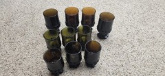 Madeira Smoke (Brown and Green) Glass Goblets