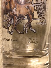 Equestrian Racing Mare And Foal Jumper Glasses Set of 3 Frank Childer