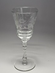 Rock Sharpe Halifax Cut Water Wine Goblet Blown Glass 7 3/4 «