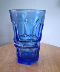 Set of 4 FOSTORIA ARGUS TUMBLER HIGHBALL 5 1/4″ Henry Ford Museum Cobalt Blue