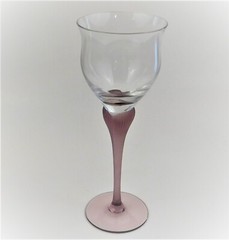 Mikasa Sea Mist Amethyst Frosted Stem Wine Glass 9.25″ Fluted Goblet Vintage