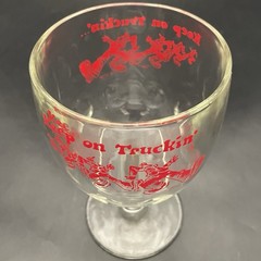 Bartlett Collins Pokee Keep On Truckin’ Goblet c1970s Made in USA 14oz 6” tall