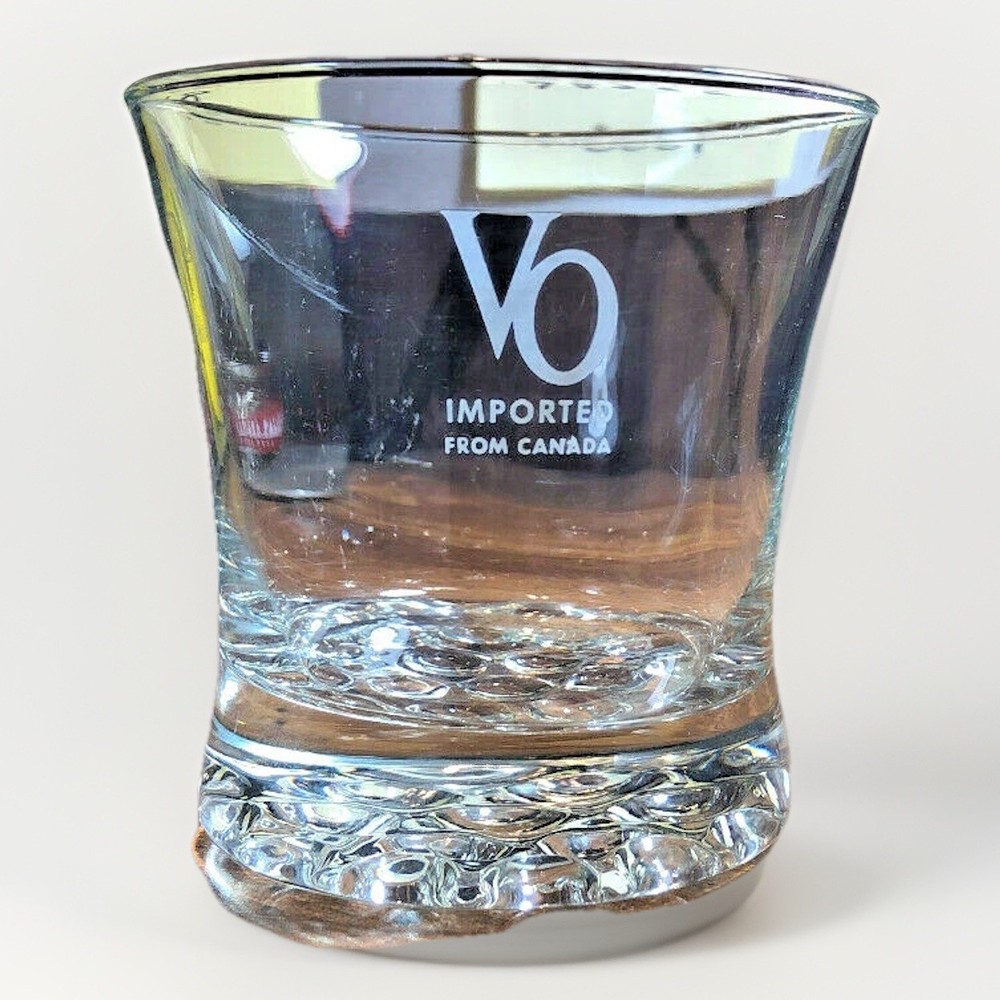 RARE Vintage ~ Etched VO IMPORTED FROM CANADA Tumbler Glass ~ NEW Old Stock