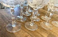 Vintage Set 10 Etched Coupe Champagne Glasses Grapes/Vines 1930 Tiffin Style