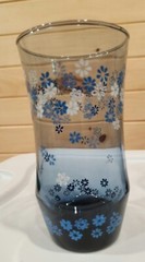 Vtg Libbey Blue Daisy Spring Glasses 16oz Tumbler Set Of 3