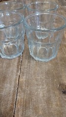 Vintage Anchor Hocking Clear Glass 500ml 8 Panel Set Of 4 Tumblers Cups EUC USA
