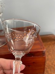 5 Vintage Libbey Rooster Glasses Chanticleer Cocktail Cordial MCM Barware Gold