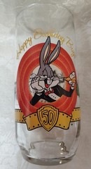 Libbey Drinking Glasses Happy Birthday Bugs 50th TM Warner Bros Vintage 1990