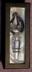 Venezia Angels in Venice Glass Bottle Stopper Silver Gold Bronze Swirl 4.5″