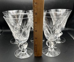 Beautiful Set Of 5 Swedish SWE2 Clear 5.5” Crystal Water Goblets EUC No Chips