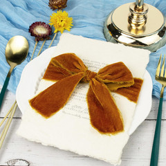 Burnt Orange Champagne & Khaki Velvet Ribbon Set – 2 Inch Wide Fall Handmade Fri