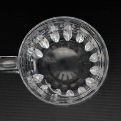 Mikasa Uptown Heavy Crystal Mug Vertical Swirl Cut Coffee Glass Cup 4.5″