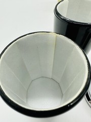 LOT 3 Vintage MCM Henry & Miller Retro Kraftware 10oz Tumblers w Holders Silver