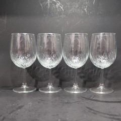 Royal Leerdam Radiance Wine Glasses, Set of 4, Vintage Clear Stemware, Drinkware