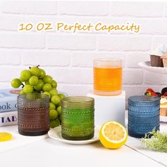 Set of 6 Vintage 10 oz Hobnail Cocktail Glasses – Textured Bubble Drinking Cups