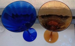Home Essentials Amber And Cobalt Blue Large Martini Glasses 11″x5″