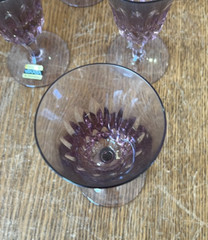 Lot of 6 Mikasa Crystal Purple Amethyst Glass 5 1/2 Inch Goblets
