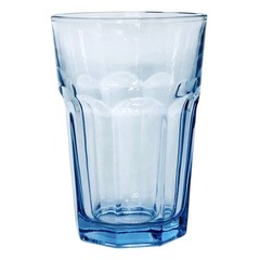 Libbey GIBRALTAR MISTY BLUE Paneled Stackable 14 OZ Flat Iced Tea Glass NEW