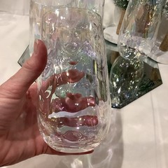 West Virginia Iridescent Loop Optic Rainbow 5.75” Juice Water Tumbler – Set of 4