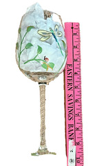 VTG Lenox Butterfly Meadow Hand Painted Crystal Wine Glasses Goblet Set of 7