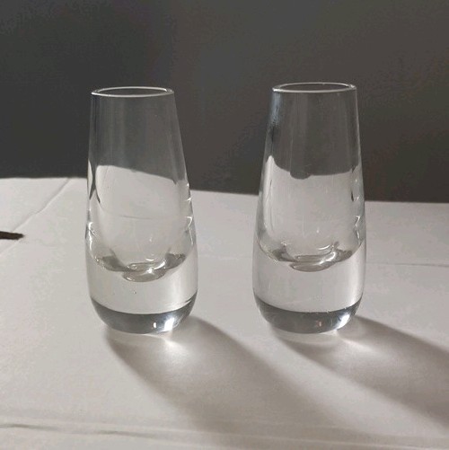 Set of 2 Schnapps Vodka Shot Glass Peill Konstanz Pattern 3.25″ Vintage Crystal