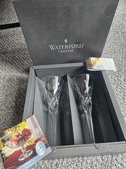 Waterford Crystal Lismore Toasting Flute Champagne Glasses One Pair 107608