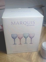 Marquis By Waterford Brookside Pastel Wine Goblets NIB Glasses Set Of 4