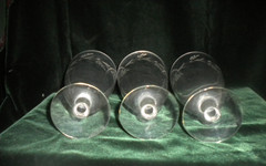 3 UNMARKED WATER GOBLETS ETCHED GLASS FLOWERS 6.5″ H CLEAR GLASS Bin01 SHIP FREE