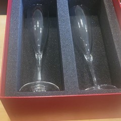 Baccarat Clear Champagne Flutes 2-Piece Glass Set in Original Box