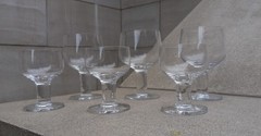 Rosenthal Glass Barware 6x Pieces of Drinkware «PLUS» Pattern 1980s