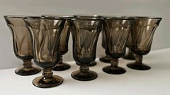 Vintage Fostoria Jamestown Brown/Smokey Amber Juice Glasses – Set Of Nine, 4oz.